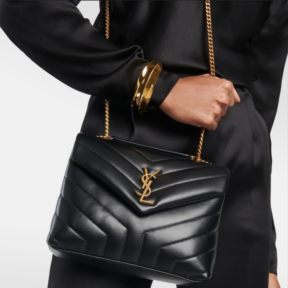 YSL SAINT LAURENT Loulou "Y" Small Quilted Leather Shoulder Bag MSRP $3,500